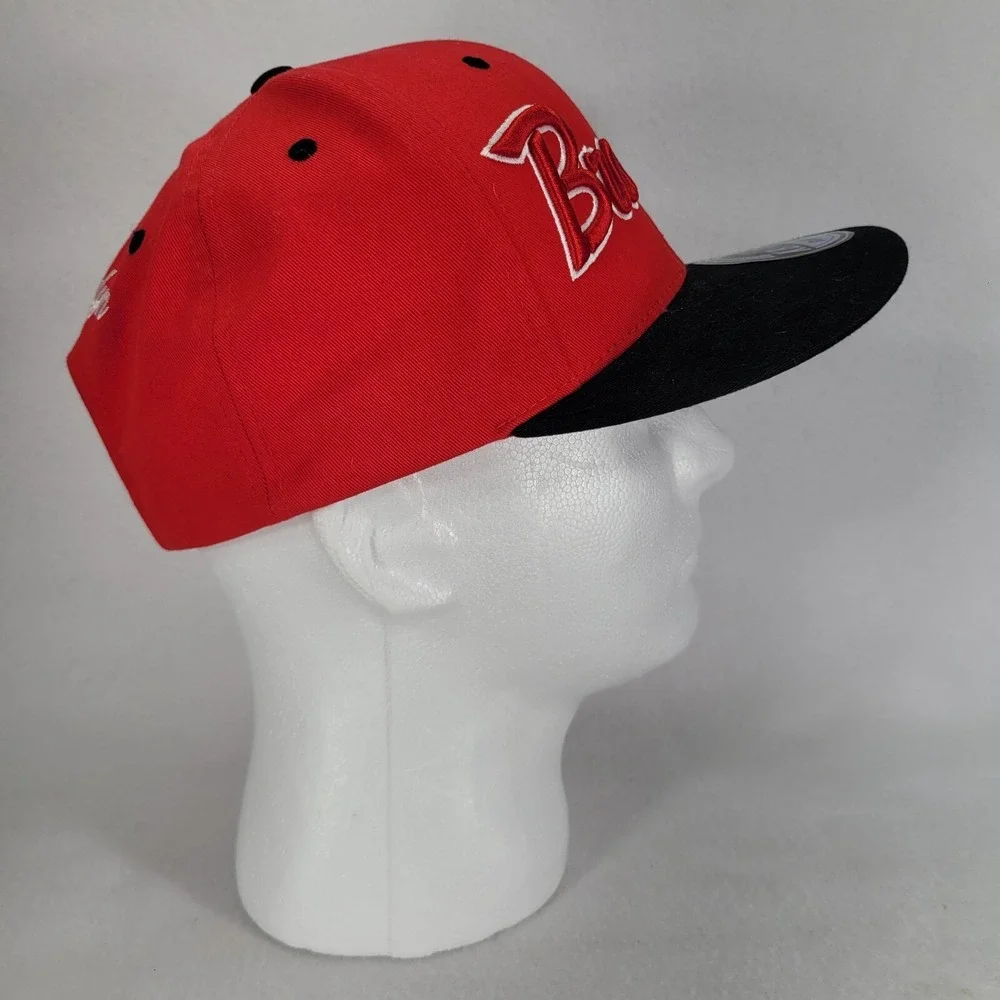 Brooklyn Hat Cap Mens Red Black Snapback BRED KB Ethos Flat Brim  Adjustable